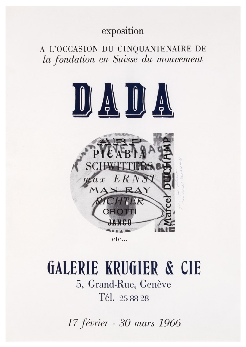 DADA poster from the Galerie Krugier & Cie, 1966
